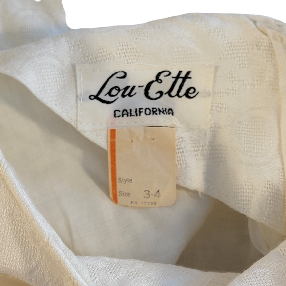 Lou-Ette California Vintage Victorian Vibes Made in USA White Dress Size 3-4 - Picture 8 of 10